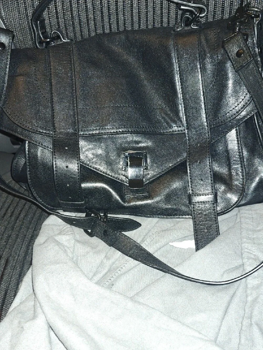 Black Leather Satchel Handbag - Women Bags